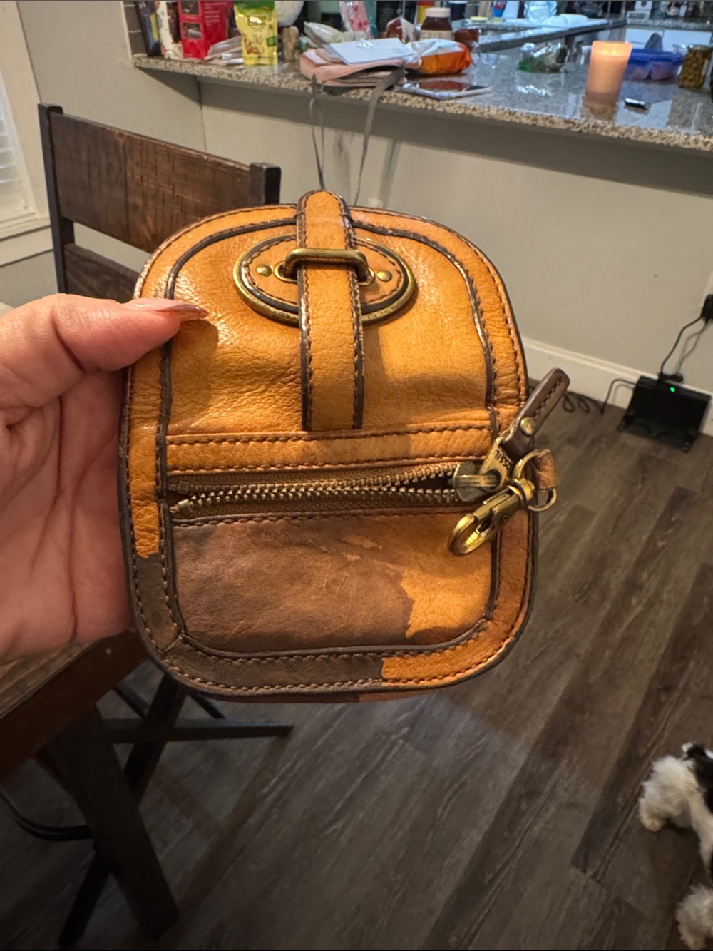 Fossil Mustard Yellow Leather Mini Wallet - Picture 2 of 5